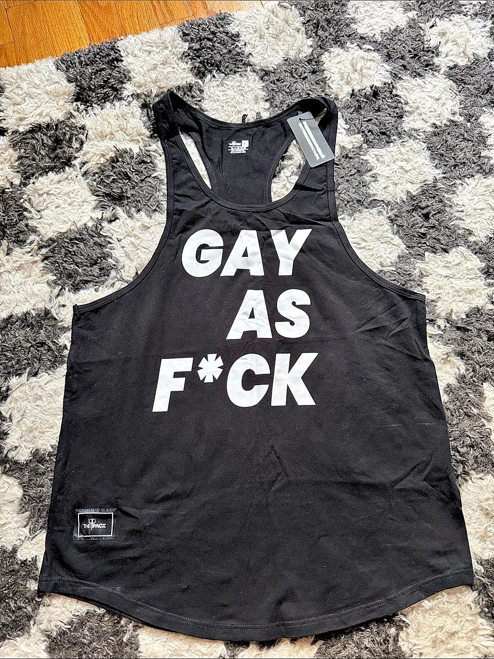 Graphic Racerback Tank in Black & White Size Large